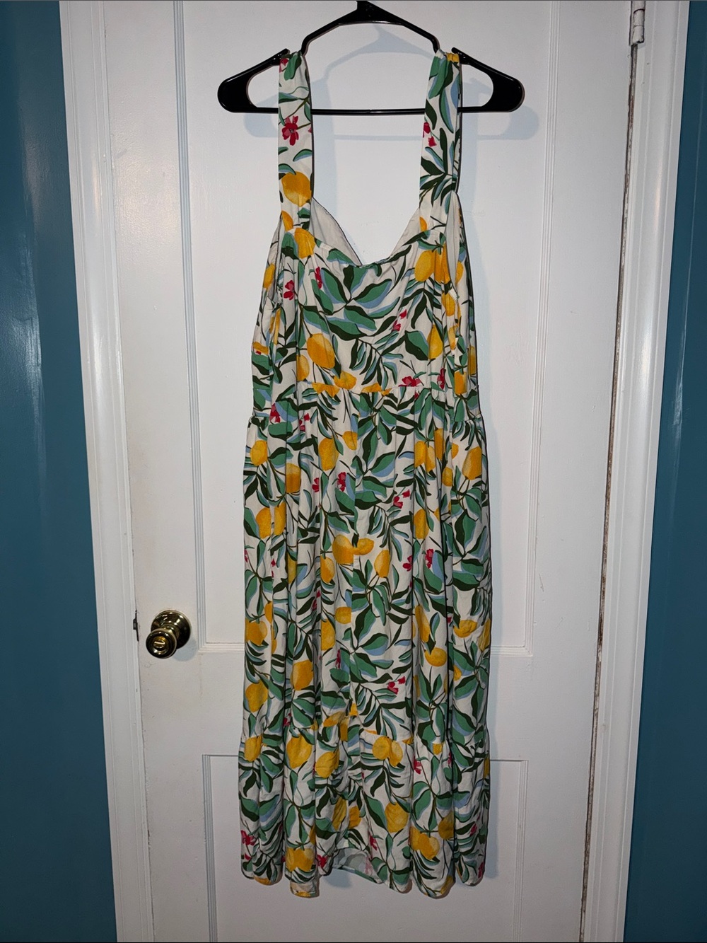 Ava & Viv Yellow Lemon Print Midi Dress - Picture 7 of 9